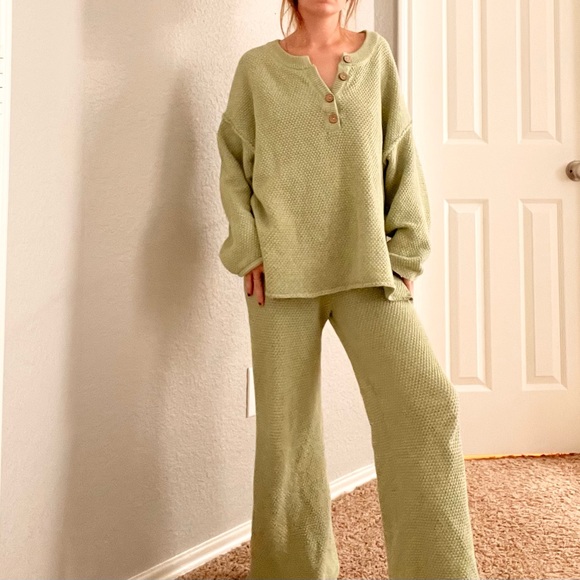 Free People Green Knit Hailee Sweater Set - Picture 4 of 8